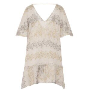 NWT Vix by Paula Hermanny Angel Print Caftan Swimsuit Coverup Sz. M